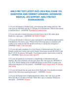 AMLS PRE TEST LATEST 2023-2024 REAL EXAM 150  QUESTIONS AND CORRECT ANSWERS /ADVANCED  MEDICAL LIFE SUPPORT, AMLS PRETEST EXAM(AGRADE)   A 19-year-old female is flushed, itchy, and wheezing after eating crab legs. Her vital signs are BP 90/64 mm Hg, P 128