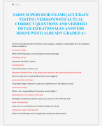IAHSS SUPERVISOR EXAMS |ACCURATE  TESTING VERSION|WITH ACTUAL  CORRECT QUESTIONS AND VERIFIED  DETAILED RATIONALES ANSWERS  2024(NEWEST) ALREADY GRADED A+