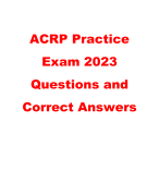 ACRP Practice  Exam 2023  Questions and  Correct Answers