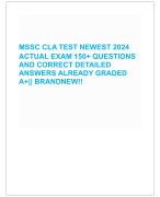 MSSC CLA TEST NEWEST 2024 ACTUAL EXAM 150+ QUESTIONS  AND CORRECT DETAILED  ANSWERS ALREADY GRADED  A+|| BRANDNEW!!