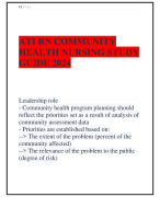 ATI RN COMMUNITY HEALTH NURSING STUDY GUIDE 2024