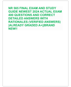 NR 565 FINAL EXAM AND STUDY  GUIDE NEWEST 2024 ACTUAL EXAM  400 QUESTIONS AND CORRECT  DETAILED ANSWERS WITH  RATIONALES (VERIFIED ANSWERS)  |ALREADY GRADED A+||BRAND  NEW!!