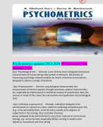 Psychometrics updated 2023-2024 /91 Questions And Answers (A+)