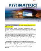 Psychometrics Chapter 1 /87 Questions With Complete Solutions (A+)