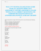 WGU C777 TESTING EXAMS,STUDY GUIDE  WITH ALL QUIZZES OBJECTIVE  ASSESSMENT AND PRE ASSESSMENT EXAMS  WITH ACTUAL CORRECT QUESTIONS AND  VERIFIED DETAILED RATIONALES  ANSWERS 2024 (NEWEST) ALREADY GRADED  A+