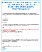 HESI PHARMACOLOGY SPRING LATEST VERSION 2022-2023 TEST BANK  QUESTIONS AND CORRECT  ANSWERS|AGRADE   1 . A healthcare provider prescribes cephalexin monohydrate (Keflex) for a client with a postoperative infection. It is most important for the nurse to as