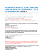 HESI EXIT MEDICAL SURGICAL 2019 REAL EXAM WITH  QUESTIONS AND VERIFIED ANSWERS LATEST UPDATE WITH EXPLANATIONS// GRADED A+  1. The nurse determines that the patient understood medication instructions about the use of a spacer device when taking inhaled me