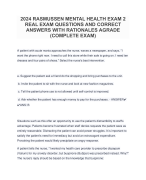 2024 RASMUSSEN MENTAL HEALTH EXAM 2 REAL EXAM QUESTIONS AND CORRECT ANSWERS WITH RATIONALES AGRADE (COMPLETE EXAM).pdf