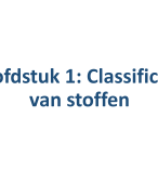 Samenvatting classificatie van stoffen 