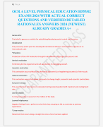OCR A LEVEL PHYSICAL EDUCATION H555/02 EXAMS 2024 WITH ACTUAL CORRECT  QUESTIONS AND VERIFIED DETAILED  RATIONALES ANSWERS 2024 (NEWEST)  ALREADY GRADED A+