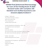 NR566 Final (Advanced Pharmacology for Care of the Family) Exam 15 2023 Revised Guide with Complete 235 Detailed and Verified Questions and Answers