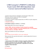 LMR Georgette’s PMHNP Certification  Exam Latest 2023-2024 Questions And Correct Answers(Verified Answers) 