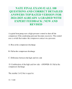 NATE FINAL EXAM #2 ALL 100 QUESTIONS AND CORRECT DETAILED ANSWERS TOP RATED VERSION FOR 2024-2025 ALREADY A GRADED WITH EXPERT FEEDBACK | NEW AND REVISED