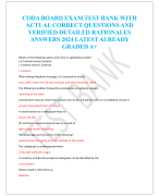 CODA BOARD EXAM TEST BANK WITH  ACTUAL CORRECT QUESTIONS AND  VERIFIED DETAILED RATIONALES  ANSWERS 2024 LATEST ALREADY  GRADED A+