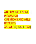 ATI COMPREHENSIVE  PREDICTOR  QUESTIONS AND WELL  DETAILED  ANSWERS[GRADED A+]