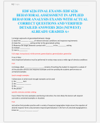 EDF 6226 FINAL EXAMS /EDF 6226  BEHAVIORAL ASSESSMENT IN APPLIED  BEHAVIOR ANALYSIS EXAMS WITH ACTUAL  CORRECT QUESTIONS AND VERIFIED  DETAILED ANSWERS 2024 (NEWEST)  ALREADY GRADED A+
