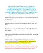 HESI LEADERSHIP EXAM / HESI LEADERSHIP PROCTERED EXAM 2023-2024 (A NEW UPDATED VERSION) WITH ACTUAL EXAM QUESTIONS WELL ELABORATED ANSWERS WITH RATIONALES (100% CORRECT VERIFIED ANSWERS) LATEST UPDATES 2024 | ASSURED SUCCESS NEW!! (REVISED EXAM)