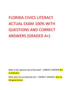 FLORIDA CIVICS LITERACY  ACTUAL EXAM 100% WITH  QUESTIONS AND CORRECT  ANSWERS [GRADED A+]
