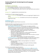 Korte samenvatting (NL) boek Introducing Second Language Acquisition H1 t/m H9 (alle hoofdstukken) incl oefenvragen en antwoorden
