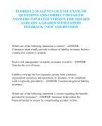FLORIDA 2-20 AGENTS LICENSE EXAM 350 QUESTIONS AND CORRECT DETAILED ANSWERS TOP RATED VERSION FOR 2024-2025 ALREADY A GRADED WITH EXPERT FEEDBACK | NEW AND REVISED