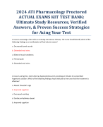 2024 ATI Pharmacology Proctored ACTUAL EXAMS KIT TEST BANK: Ultimate Study Resources, Verified Answers, & Proven Success Strategies for Acing Your Test