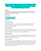 2024 ATI RN Leadership Exam A 2019 Updated 2024/  2019 ATI RN Leadership Exam New Latest Version  with All Questions and Answers