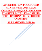 ATI MED SURG PROCTORED UPDATED EXAM WITH ALL 100  QUESTIONS AND CORRECT DETAILED ANSWERS| ALREADY GRADED  A+| BRANDNEW!!!!