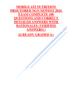 MOBILE ATI NUTRITION PROCTORED NGN NEWEST 2024 EXAM COMPLETE 100 QUESTIONS AND CORRECT DETAILED ANSWERS WITH RATIONALES (VERIFIED ANSWERS) | ALREADY GRADED A+