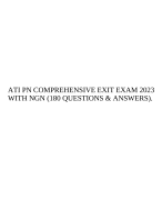 ATI PN COMPREHENSIVE EXIT EXAM 2023 WITH NGN (180 QUESTIONS & ANSWERS).