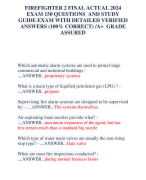 FIREFIGHTER 2 FINAL EXAM NEWEST 2024 ACTUAL EXAM QUESTIONS AND CORRECT DETAILED ANSWERS (VERIFIED ANSWERS) |ALREADY GRADED A+