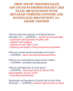 NR507 /NR 507 MIDTERM EXAM  ADVANCED PATHOPHYSIOLOGY 2024  EXAM 400 QUESTIONS WITH  DETAILED VERIFIED ANSWERS AND  RATIONALES /BRAND NEW!! /A+  GRADE ASSURED