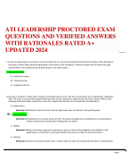 ATI LEADERSHIP PROCTORED EXAM QUESTIONS AND VERIFIED ANSWERS WITH RATIONALES RATED A+ UPDATED 2024 