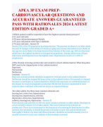 APEA 3P EXAM PREP- CARDIOVASCULAR QUESTIONS AND ACCURATE ANSWERS GUARANTEED PASS WITH RATIONALES 2024 LATEST EDITION GRADED A+ 