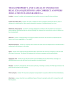 TEXAS PROPERTY AND CASUALTY INSURANCE  REAL EXAM QUESTIONS AND CORRECT ANSWERS  2024 LATEST EXAM//GRADED A+