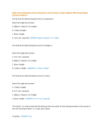 State Farm Estimatics Exam Questions and Answers Latest Update 2024 Guaranteed  Success Rated A The formula for determining the area of a trapezoid is: Select the single best answer: