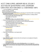 ACCT 2000 LOWE-ARDOIN REAL EXAM 1 ACCURATE QUESTIONS AND ANSWERS UPDATED 2024 GRADED A+ CERTIFIED 100% 