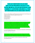 NUR 635 MIDTERM EXAM 2024  ADVANCED PHARMACOLOGY GCU  WITH 200 REAL EXAM QUESTIONS AND  CORRECT ANSW