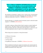 WGU C790 OA NURSING INFORMATICS ACTUAL  EXAM WITH 100 REAL EXAM QUESTIONS AND  CORRECT VERIFIED ANSWERS / WGU C790  OBJECTIVE ASSESSMENT ACTUAL QUESTIONS  WITH ANSWERS GRADED A(BRAND NEW!!)