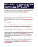 Study guide for CPHT / PTCB/Pharmacy  Technician Exam QUESTIONS AND  CORRECT VERIFIED ANSWERS 