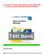  BASIC  GERIATRIC 8th EDITION BY PATRICIA A.WILLIAMS TEST BANK  NEWEST VERSION 2024-2025 ACTUAL  QUESTION AND CORRECT ANSWERS WITH RATIONALES .