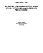 Samenvatting Handboek psychodiagnostiek voor de hulpverlening aan kinderen en adolescenten