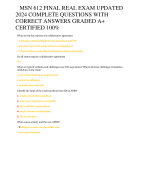 MSN 612 FINAL REAL EXAM UPDATED 2024 COMPLETE QUESTIONS WITH CORRECT ANSWERS GRADED A+ CERTIFIED 100% 