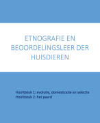 Etnografie en beoordelingsleer der huisdieren: hoofdstuk 1 en 2