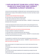 1 KAPLAN RN EXIT EXAM 2024 LATEST REAL EXAM WITH QUESTIONS AND CORRECT ANSWERS| ALREADY GRADED A+.