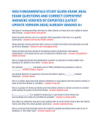 HESI FUNDAMENTALS STUDY GUIDE EXAM ,REAL EXAM QUESTIONS AND CORRECT COPENTENT ANSWERS VERIFIED BY EXPERTEES (LATEST UPDATE VERSION 2024) ALREADY GRADED A+