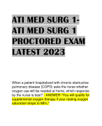 ATI MED-SURG TEST  BANK (RED HESI TEST  BANK MED SURG) LATEST 2023-2024 QUESTIONS AND  ANSWERS (CORRECT  ANSWERS) WITH  RATIONALES GRADED  A+
