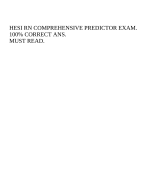 HESI RN COMPREHENSIVE PREDICTOR EXAM QUESTIONS AND CORRECT ANSWERS