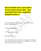  Advanced Pathophysiology Exam 1  WITH CORRECT ACTUAL QUESTIONS WITH WELL ANSWERED ANSWERS WELLIAGRADE LATEST 2024   