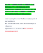 ATI PN COMPREHENSIVE PREDICTOR RETAKE /PN COMPREHENSIVE PREDICTOR RETAKE ACTUAL EXAM 180 QUESTIONS AND CORRECT DETAILED ANSWERS|ALREADY GRADED A+