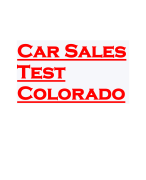 Car Sales Test Colorado